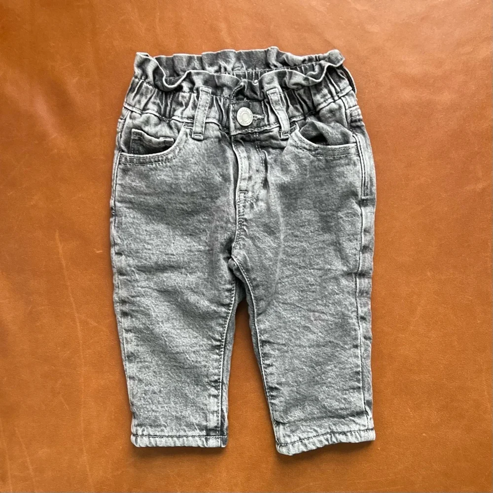 GAP Baby Girls Fleece Lined Mom Jeans, 12-18mo